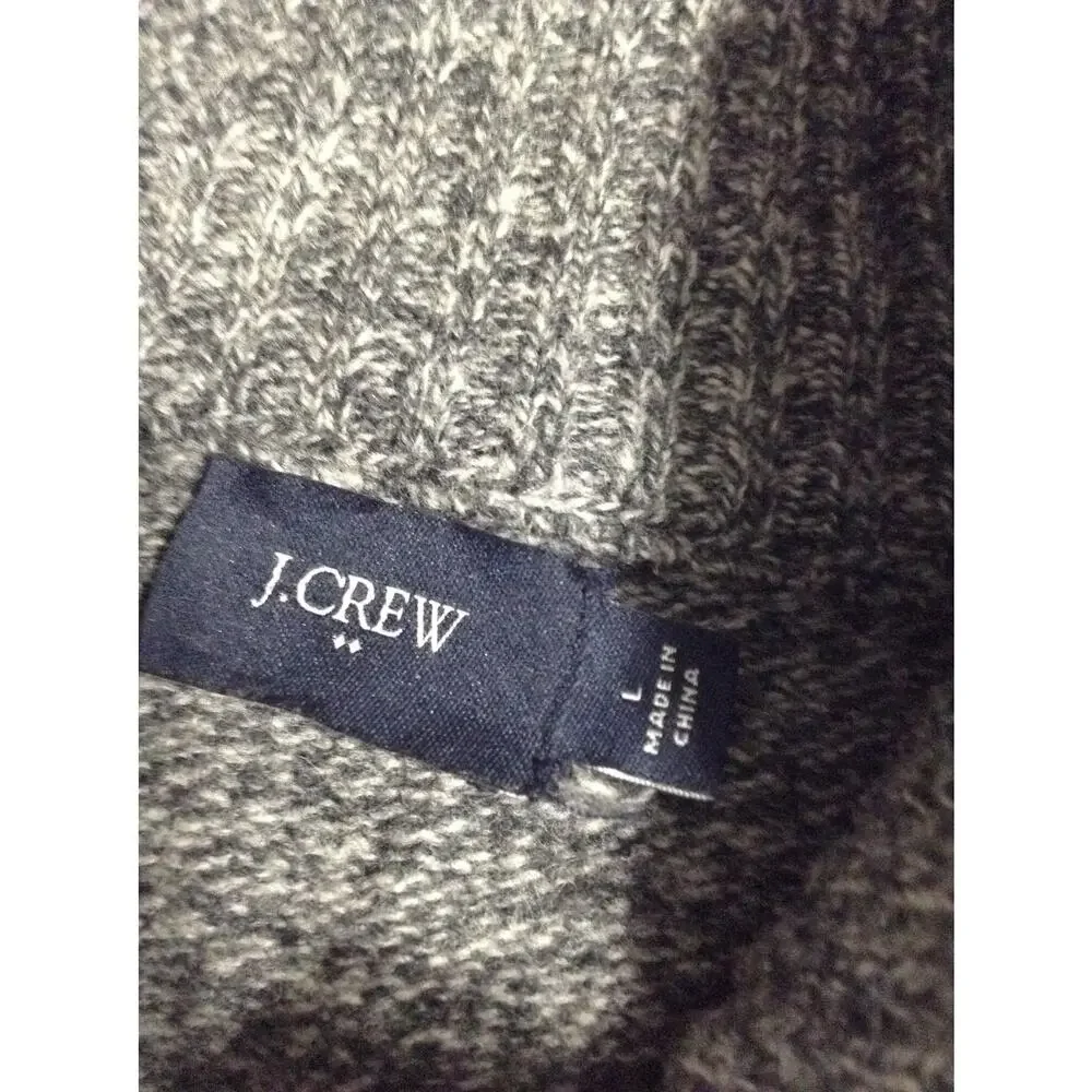 J.Crew Mens Half Zip Pullover Sweater Gray 100% Lambswool Size Large Style 13956